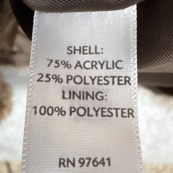 J. Jill Women’s Brown Faux Fur Hidden Button Front Vest Plus Size XL Retro Fall - Picture 7 of 9